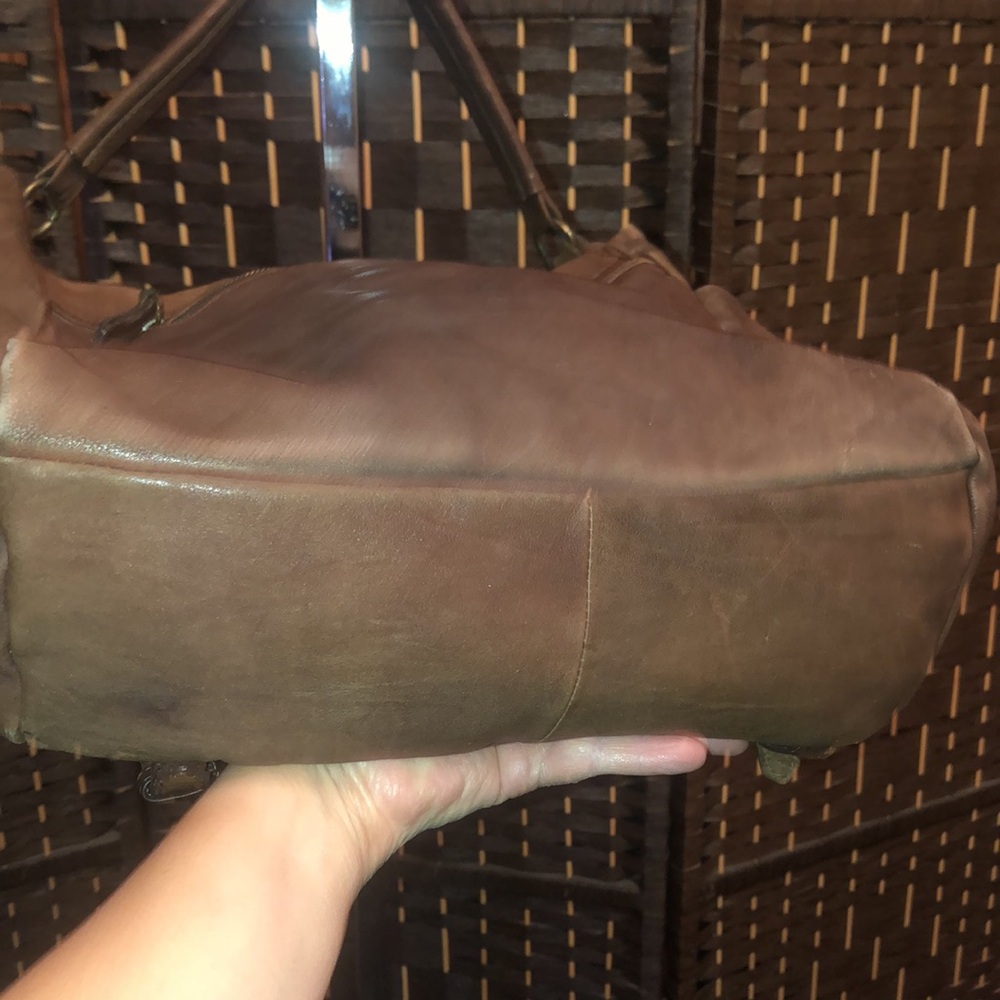 Rossi Firenze satchel brown distressed leather bag made in Florence Italy - Picture 11 of 14